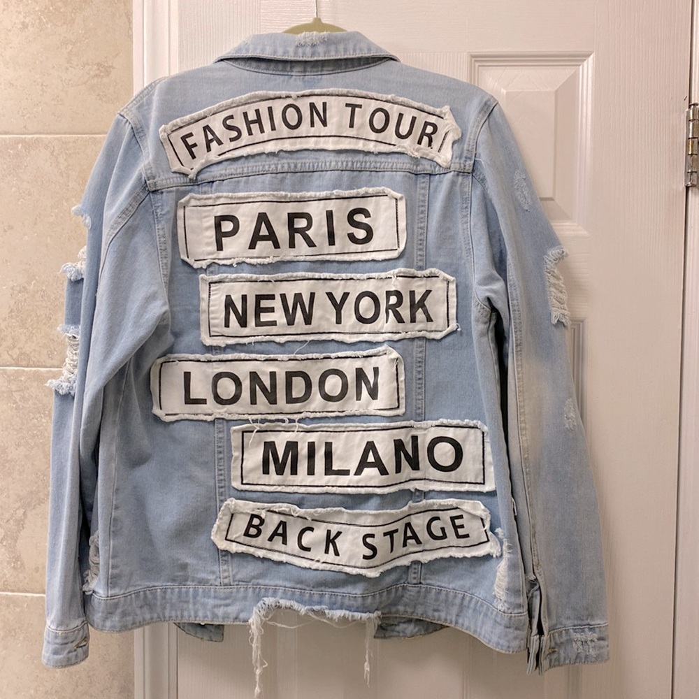 American Bazi Destroyed Fashion Tour Denim Jacket